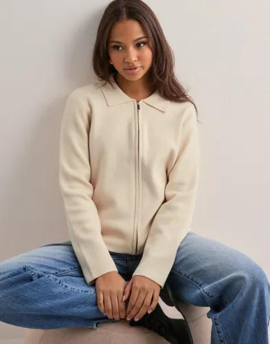 Only - Vit - Onlbaria Ls Polo Zip Cardigan Cc Kn 