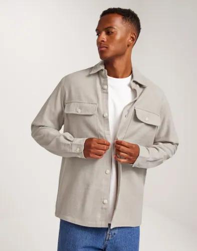 Jack & Jones Jprraymond Melange Solid Ls Overshi Overshirts Grå 