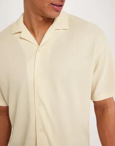 Jack & Jones Jorvalencia Plisse Resort Ss Shirt Kortärmade skjortor Beige 