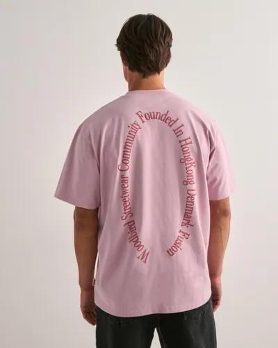 Woodbird WBBaine Founded Tee T-shirts med tryck Rosa 