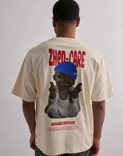 Woodbird WBBaine Dude Tee T-shirts med tryck Beige 