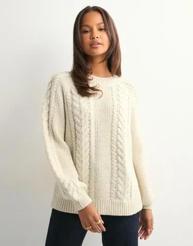 Vero Moda - Vit - Awtoa Ls O-Neck Knit Noos 