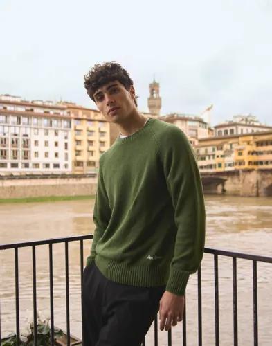 Les Deux Brad Roundneck Knit Stickade tröjor Grön 