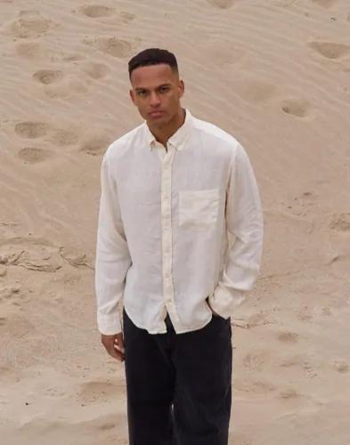 Gant Reg Gmnt Dyed Linen Shirt Linneskjortor Beige 