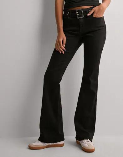 Only - Svart - Onlwauw Nicki Mid Waist Belt Flared 