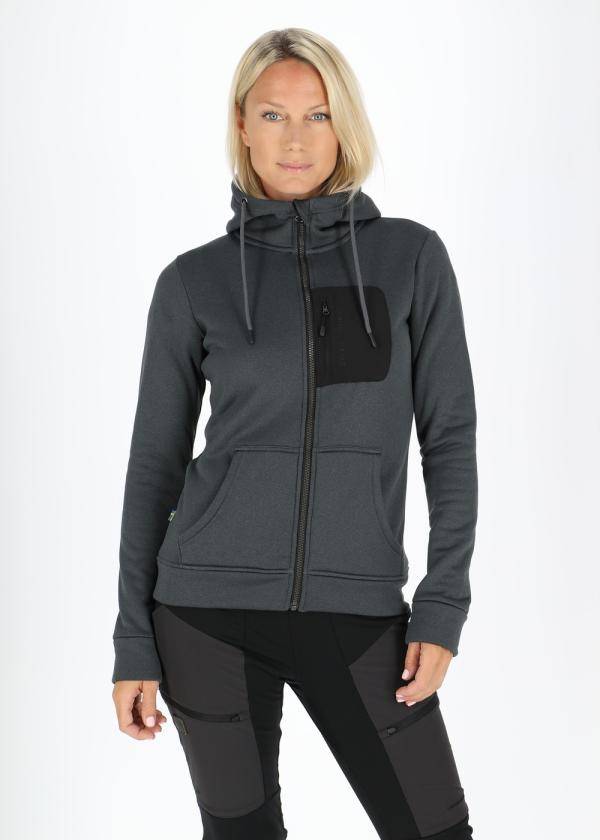 Trondheim Stretch Full Zip Hood W, Black Melange, 38,  Hoodies 