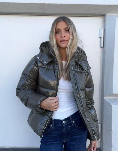 Nelly - Grön - Everyday Shiny Puffer Jacket 