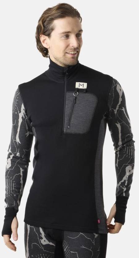 Lars Monsen Polo M's, Jet Black/Marengo/Femunden Dar, L,  Ullunderställ 