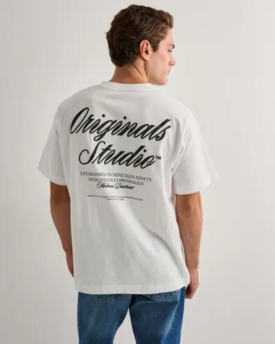 Jack & Jones Jornorrebro Typo Tee Ss Crew Neck N T-shirts med tryck Vit 