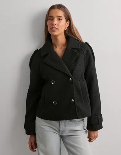 Nelly - Svart - Short Warm Trench Jacket 