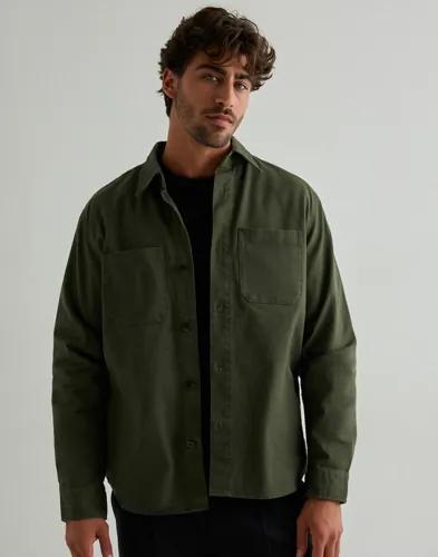 Selected Homme Slhtravis Twill Overshirt Ls Noos Overshirts Grön 