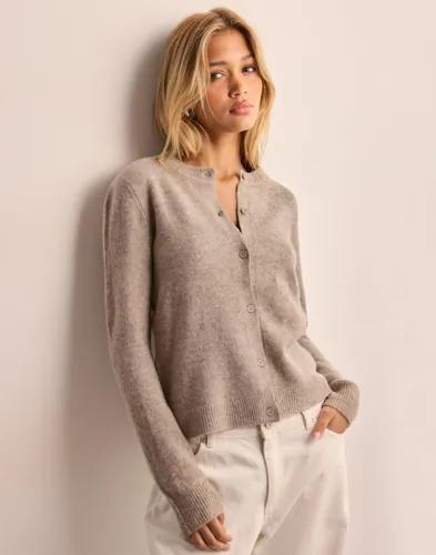 Pieces - Beige - Pcmalou Ls Knit Cardigan Noos Bc 