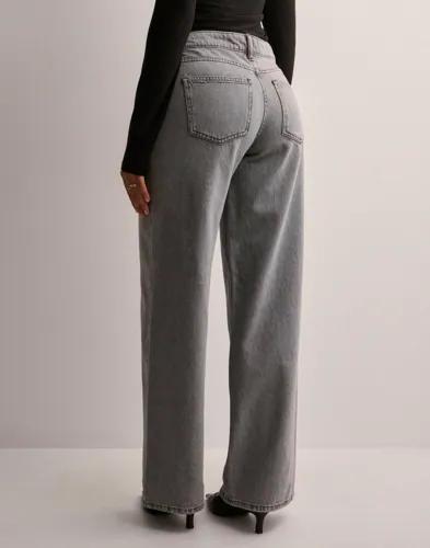 Pieces - Grå - Pcnoelle Lw Wide Jeans 