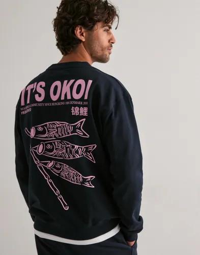 Woodbird WBCane Koi Crew Sweatshirts Blå 