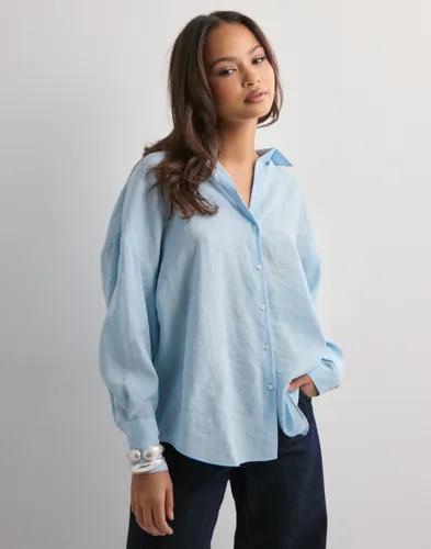Only - Blå - Onlzazima L/S Loose Shirt Wvn 