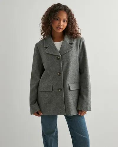 Pieces - Grå - Pcbianca Ls Blazer Jacket Noos 