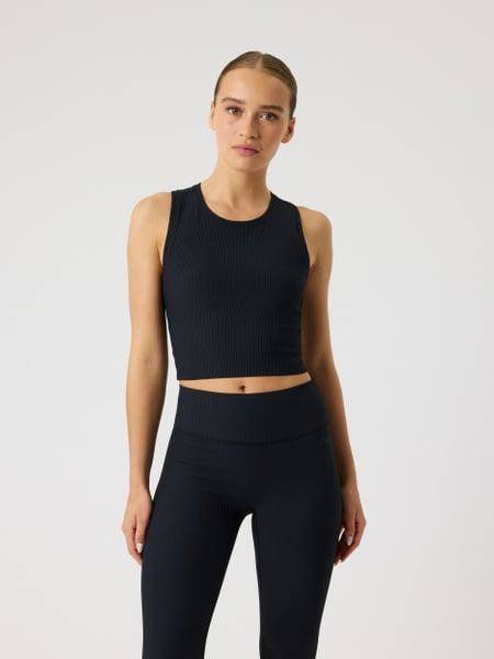 Björn Borg Studio Ribbed Cropped Tank Top Svart, XXL 