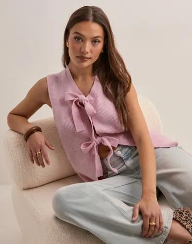 Pieces - Rosa - Pcsilly Sl Rev Tie Vest Knit Noos B 