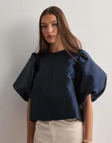 Malina - Blå - Cleo pouf sleeve blouse 