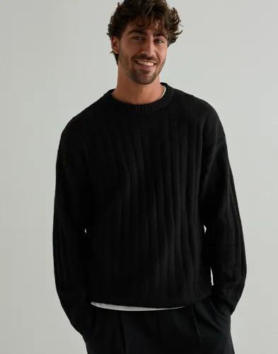 Jack & Jones Jjebradley Carter Knit Crew Neck Ln Stickade tröjor Svart 