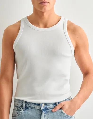 Jack & Jones Jcoconcrete Washed Rib Tank Top Linnen & ärmlösa toppar Vit 