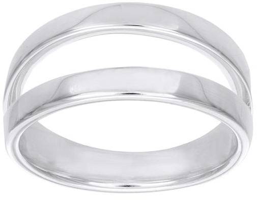 Ring i äkta silver med två rader, 16.0 