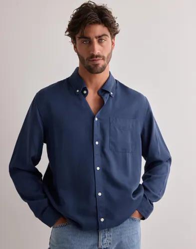 Les Deux Kent Tencel Shirt Vardagsskjortor Blå 