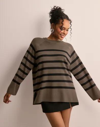 OBJECT - Rutigt/Randigt - Objester Ls Knit Top Noos 