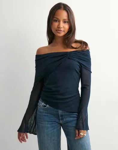 Neo Noir - Blå - Addie Mesh Blouse 