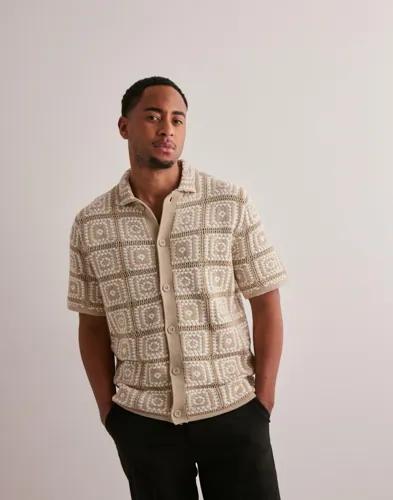 Only & Sons Onsbart Rlx 5 Ss Shirt Knit Kortärmade skjortor Beige 