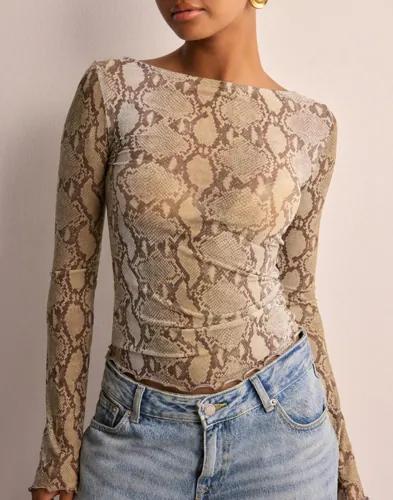 Nelly - Beige - Flirty Mesh Top 