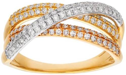 Diamantring i 18K guld - trefärgad, 15.0 