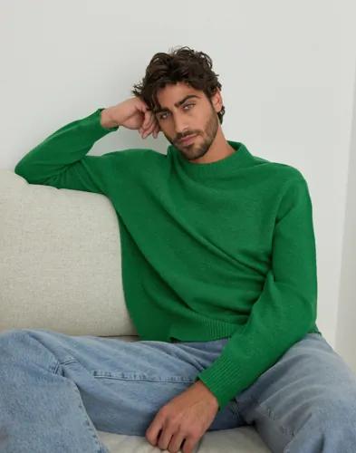 Selected Homme Slhreuben Ls Knit Relaxed Crew Neck Stickade tröjor Grön 