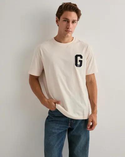 Gant G Badge Ss T-Shirt Märkes t-shirts Vit 