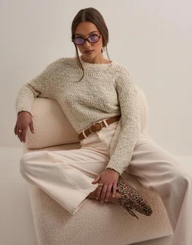 Only - Beige - Onlgloria Ls Popcorn O-Neck Knt 