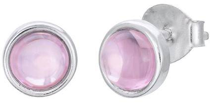 Örhängen i äkta silver med rosa sten 
