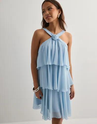Vero Moda - Blå - Vmfelicia Sl Ruffle Short Dress Exp 