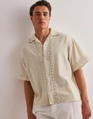 Jack & Jones Jormarrakech Detail Shirt Ss Linneskjortor Vit 