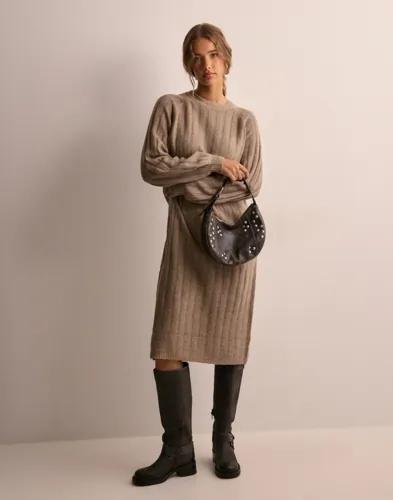 Pieces - Beige - Pcmaggy Ls Knit Dress Noos Bc 