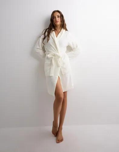 Hunkemöller - Vit - Robe Short Flannel Fleece Emb 