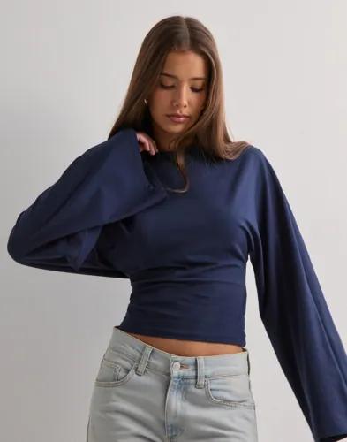 Nelly - Blå - Wide Sleeve LS Top 