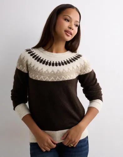Vero Moda - Brun - Vmsimone Ls Nordic Pullover Ga Rep 