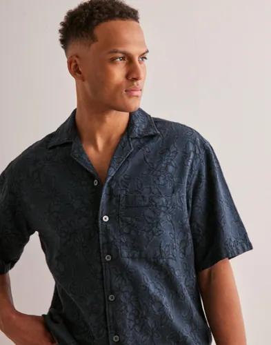 Jack & Jones Jprblujacob Jacquard Resort S/S Shi Linneskjortor Blå 