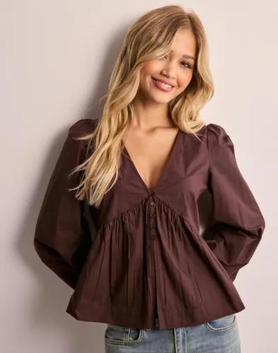 Nelly - Brun - Perfect Puff Sleeve Blouse 
