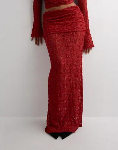 Nelly - Röd - Romantic Lace Maxi Skirt 