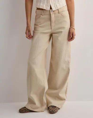 Pieces - Beige - Pcsvala Mw Wide Denim Jeans 