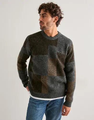 Casual Friday Cfwiren Geometric Knit Stickade tröjor Grå 
