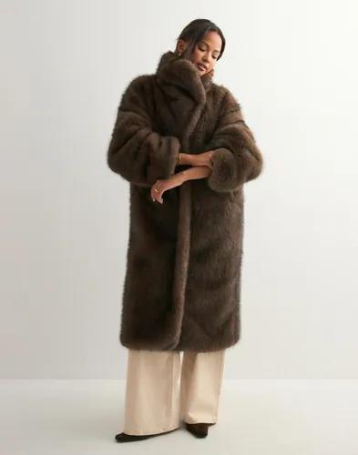 Neo Noir - Brun - Stephanie Faux Fur Long Jacket 