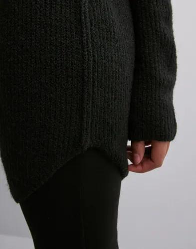 Pieces - Svart - Pcellen Ls Long Knit Noos Bc 