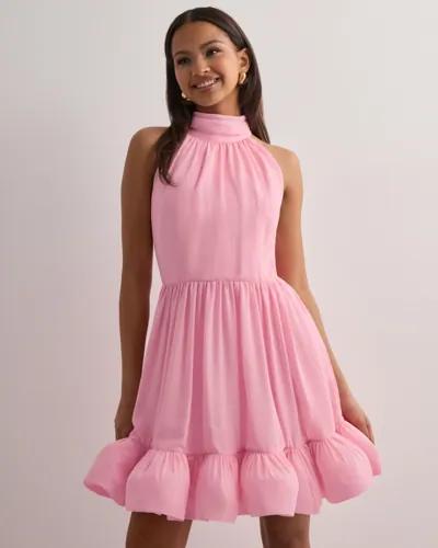 Malina - Rosa - Fern Halterneck Ruffled Mini Dress 